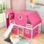 Lit superposé en bois avec glissade, tente et tour Britni Kids-544233760-544233762