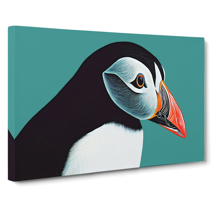 Flourishing Puffin Bird - Wrapped Canvas
