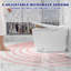 Toilettes bidet intelligentes Breezebath avec réservoir intégré de 4 litres (1,06 gal/min), ouverture/fermeture et chasse d'eau automatiques, siège chauffant, affichage numérique, veilleuse, émail antibactérien, certifiées WaterSense, cUPC et cETL.-126947914