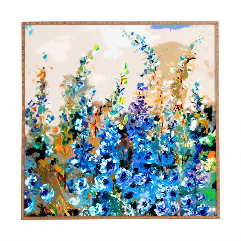 " Delphiniums Jardin Bleu " by Ginette Fine, 12" H x 12" W x 1" D