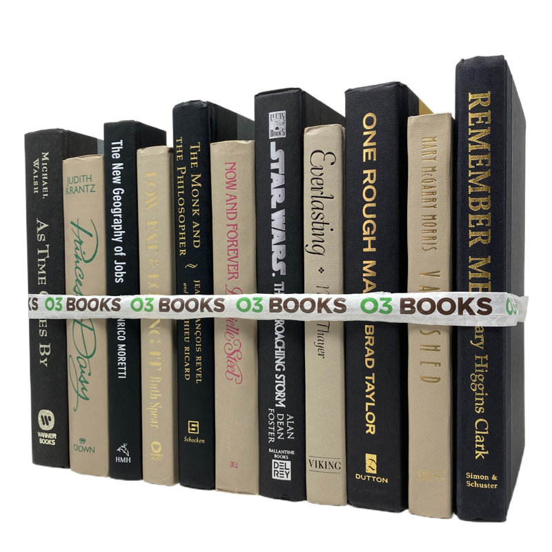 Livres décoratifs en cuir rétro noir et brun clair
