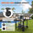 Outdoor Grill Dining Cart With Double-Shelf, BBQ Movable Food Prep Table, Multifunctional Foldable Iron Table Top, Portable Modular Carts For Pizza Oven, Worktable With 2 Wheels, Carry Handle