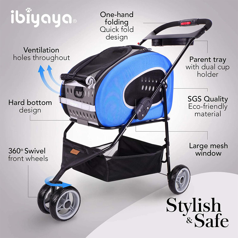 5-in-1 EVA Pet Carrier-Stroller, Blue