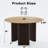 46" Two-Tone Round Oak Wood Dining Table with 3 Legs Modern Kitchen Table with Solid Wood Base for Seats 4-117547368-117547366-117547365