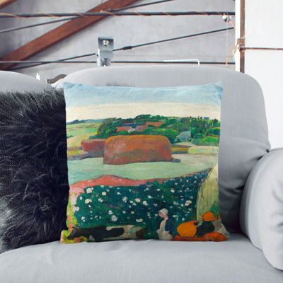Haystacks In Brittany Square Throw Cushion