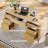 55.1" Fluted Executive Desk With Drawers, Home Office Desk With Charging Station-14513560