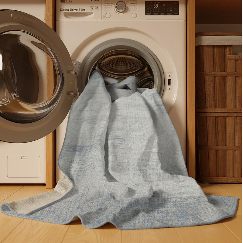 Machine Washable Abstract Gray Area Rug