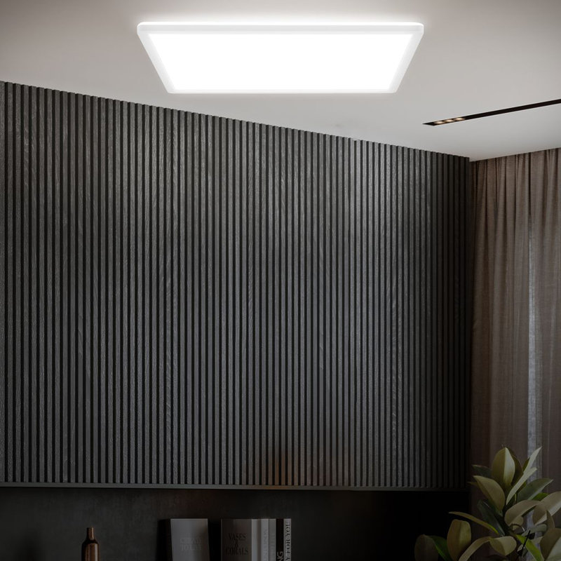 Crescentino Plastic LED Flush Mount, 3cm H x 42cm W x 42cm D