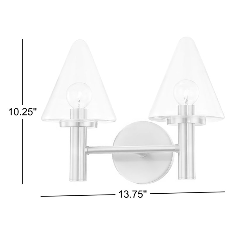 Éclairage pour meuble-lavabo à 2 lumières, Laiton vieilli