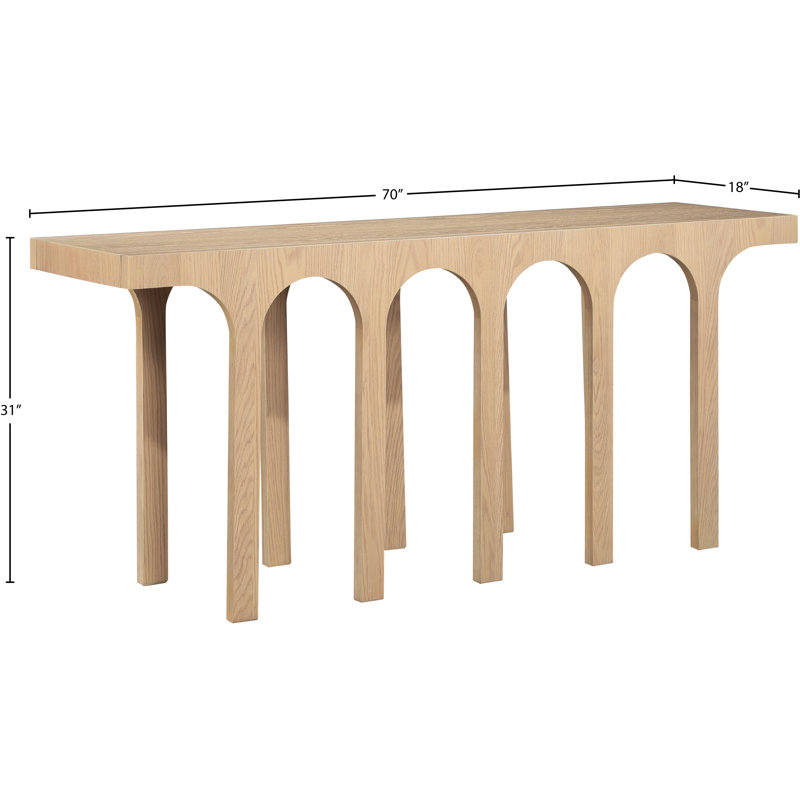 Brint Console Table, Oak, 31" H x 70" W x 18" D