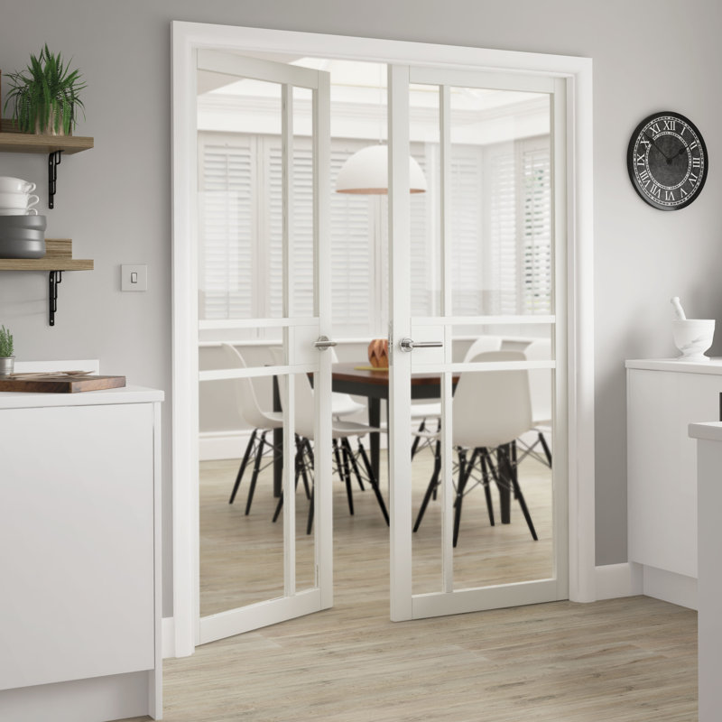 City Glass Door Prefinished, 198.1cm H x 76.2cm W x 3.5cm D