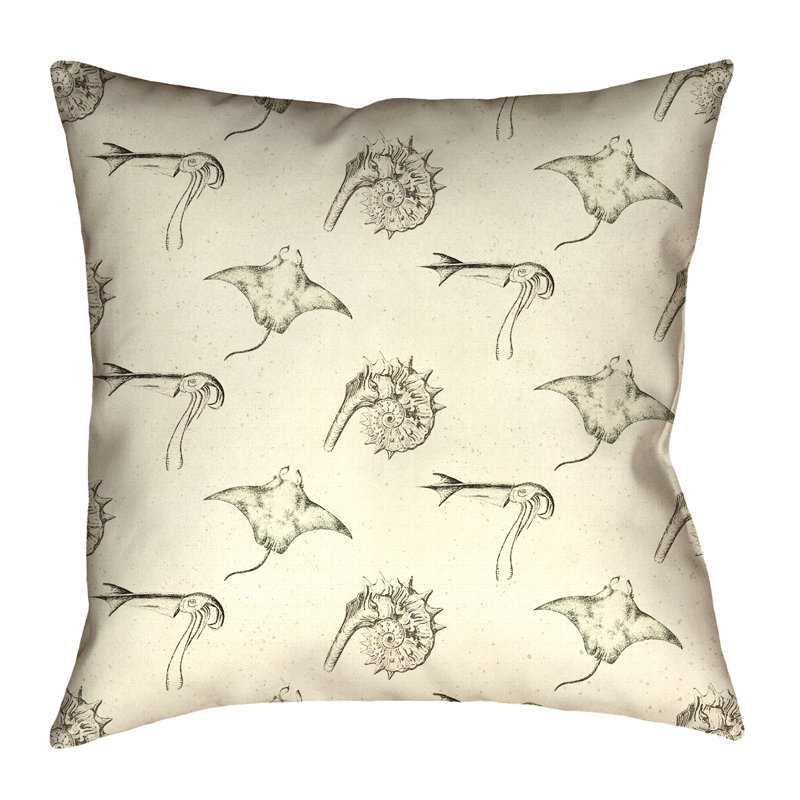 Coussin décoratif nautique Katelyn Smith, 14 po x 14 po, Housse de coussin, Coton