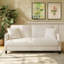 Modern 193cm Teddy 3-Seater Sofa with Square Armrests and Two Throw Pillows-1845632768
