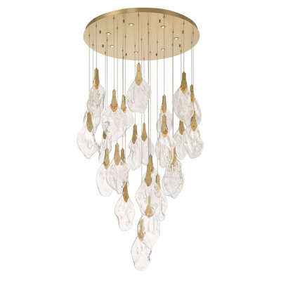 Jateo, Chandelier, 33-Light, 40", Gold, Clear Glass