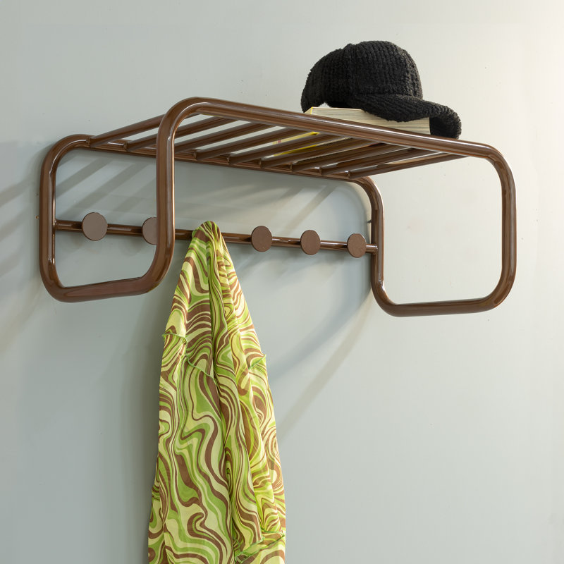 Retro Steel Wall 5 - Hook Coat Rack, Brown