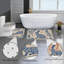 Ensemble de tapis de bain 4 pièces pour la toilette Blue Linen Bunny