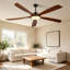 Ventilateur de plafond en bois de 183 cm (72 pouces) avec lumière et télécommande, 5 pales réversibles, pour intérieur et extérieur.