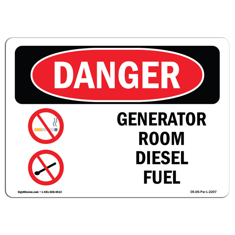 Danger Sign, 12" H x 18" W x 0.1" D