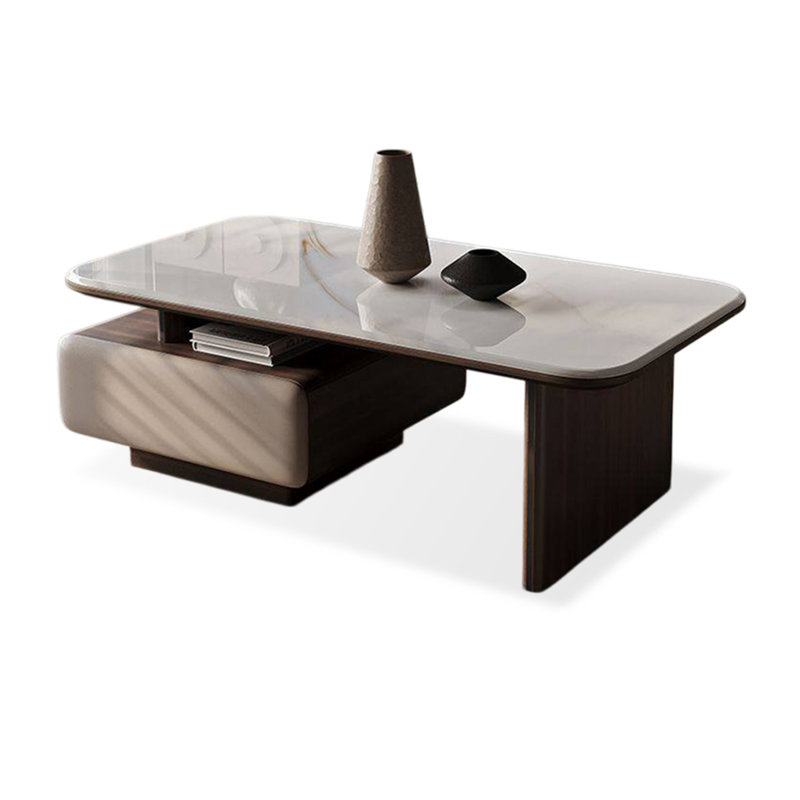 Table basse rectangulaire en céramique de verre