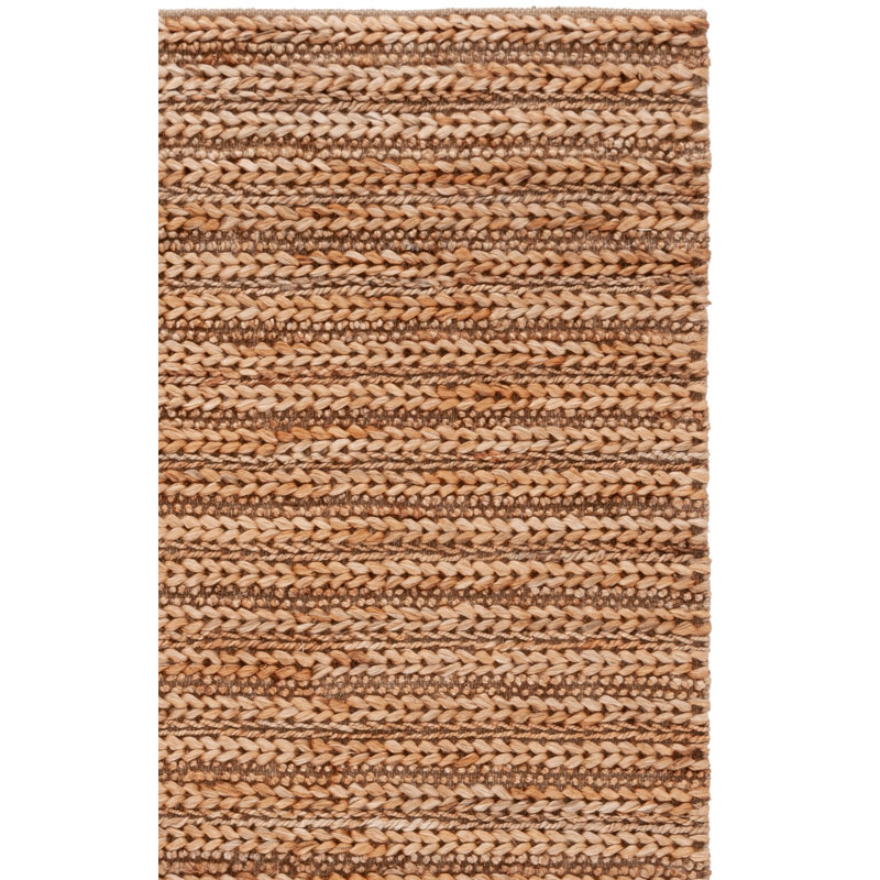 Natural Fiber Hand Woven Jute Striped Rug, Rectangle 8' x 10'
