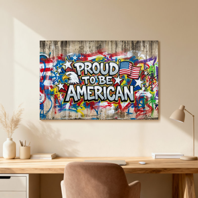 Proud to be American Graffiti, reproduction d'art, Toile tendue, Ne s’applique pas, H 20 po x l 30 po