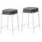 Jenie Counter Height Stool Set Of 2, White Metal Frame, Gray Fabric-117054225