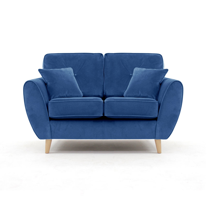 Rafe 2 Seater Velvet Sofa, Electric Blue Velvet