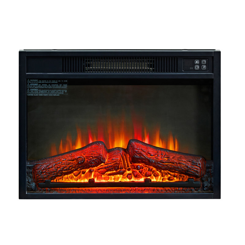 Insertion de foyer électrique infrarouge 23 po 3D avec télécommande infrarouge, vue en verre et flammes réglables