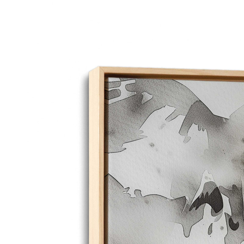 Impression abstraite monochrome sur toile II, Encadrement brun clair, H 16,75 po x l 16,75 po x P 1,75 po