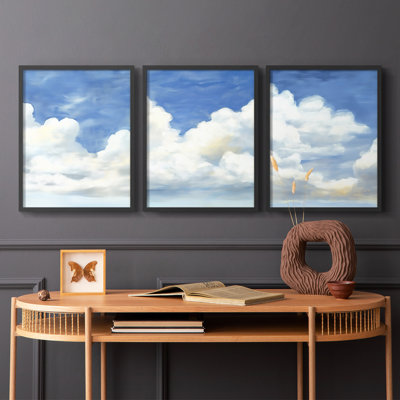 Lanscape Study  Series  VII  -Set Of 3 Framed Giclee Prints -Ready to Hang