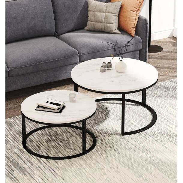 Everly Quinn Esse Marble Top C End Table & Reviews | Wayfair