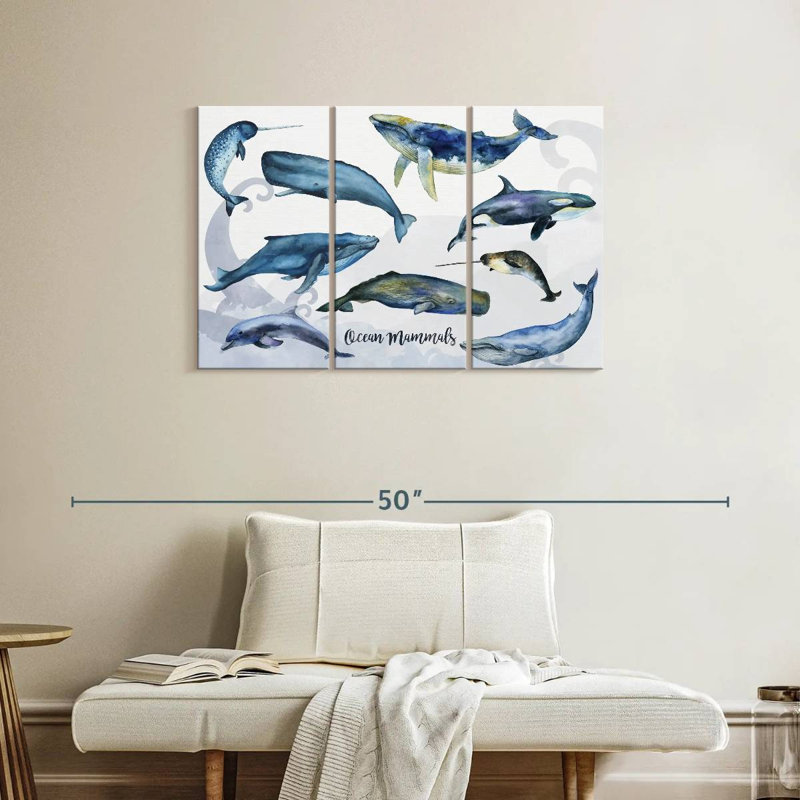 Brampt Ocean Mammals Chart, 24" H x 38" W