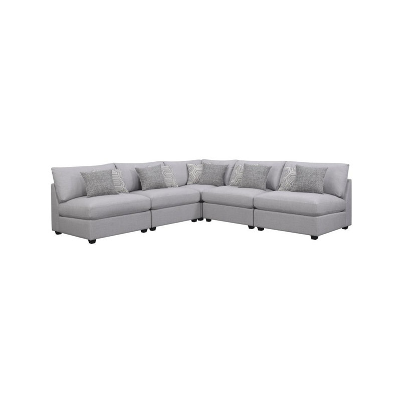 Canapé modulaire de coin symétrique de 153 po avec repose-pieds Massimo