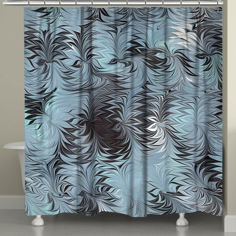 Rideau de douche simple en marbre bleu hypnotic yellow Hayhurst