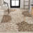 Zinnia Modern Floral Textured Weave Brown/Cream Indoor/Outdoor Rug-574960200