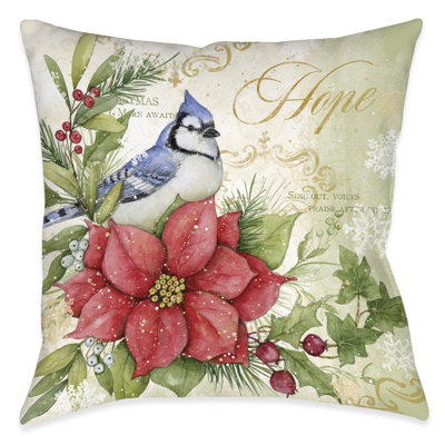 Winter Medley Floral Reversible Throw Pillow