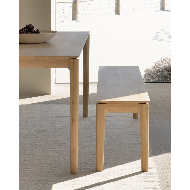 Bok Solid Wood Dining Table, Natural Oak, 30"H x 55.5"L x 31.5"W