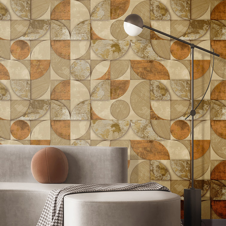 Stratum Geometrico Design Metallic Texture 33' L x 42" W Wallpaper Roll
