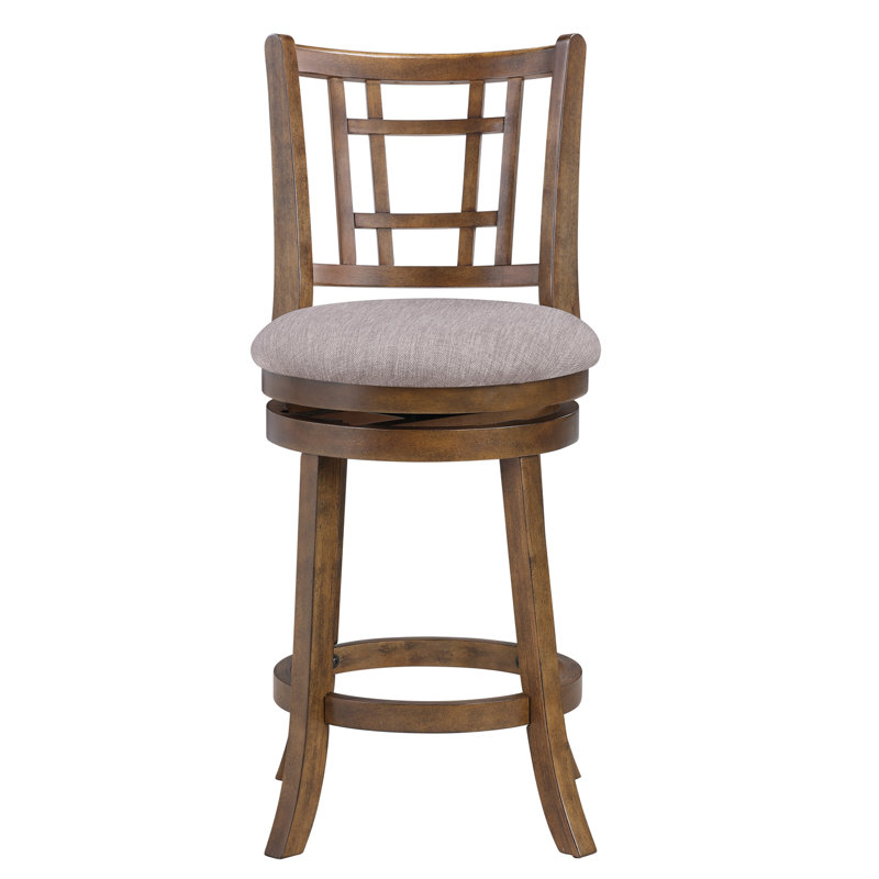 24" Swivel Stool -, Light Brown Seat/Burnt Brown Frame