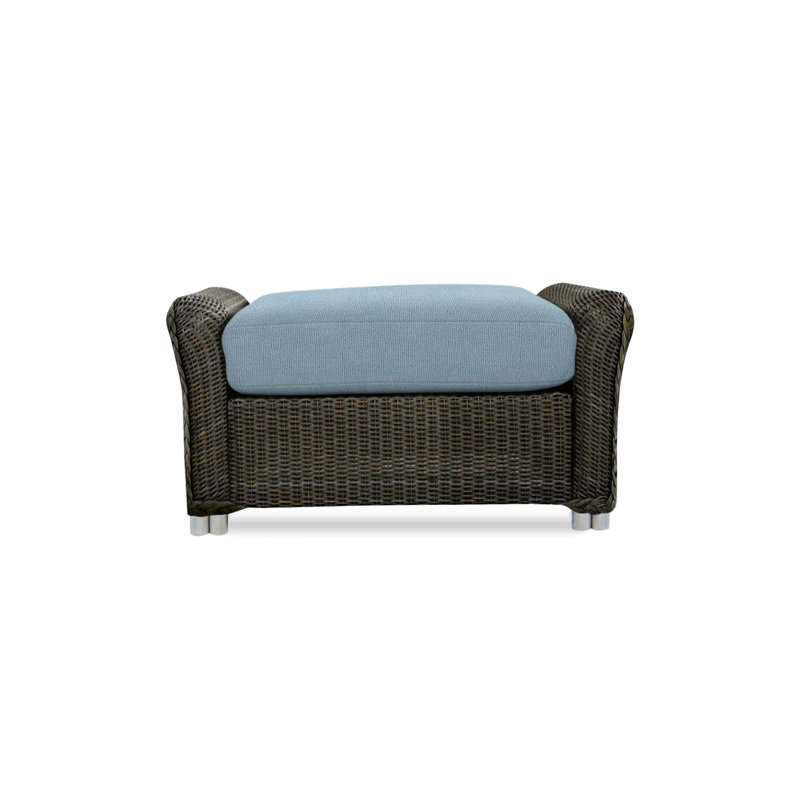 Reflections Outdoor Ottoman, Yoko Mist, Mink