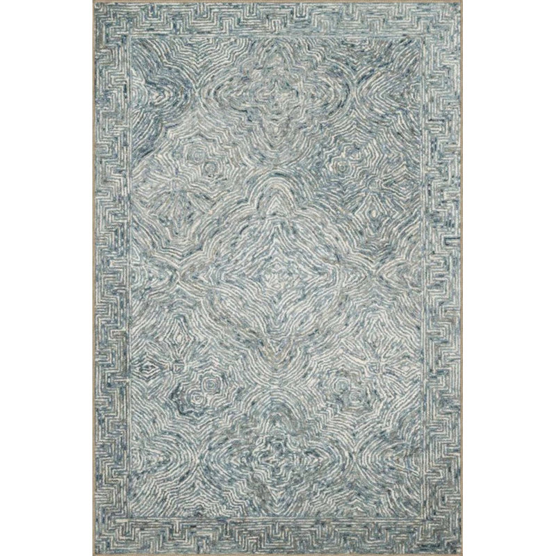 Tapis lavable intérieur / extérieur vert à nœuds, Rectangle de 5 pi x 8 pi