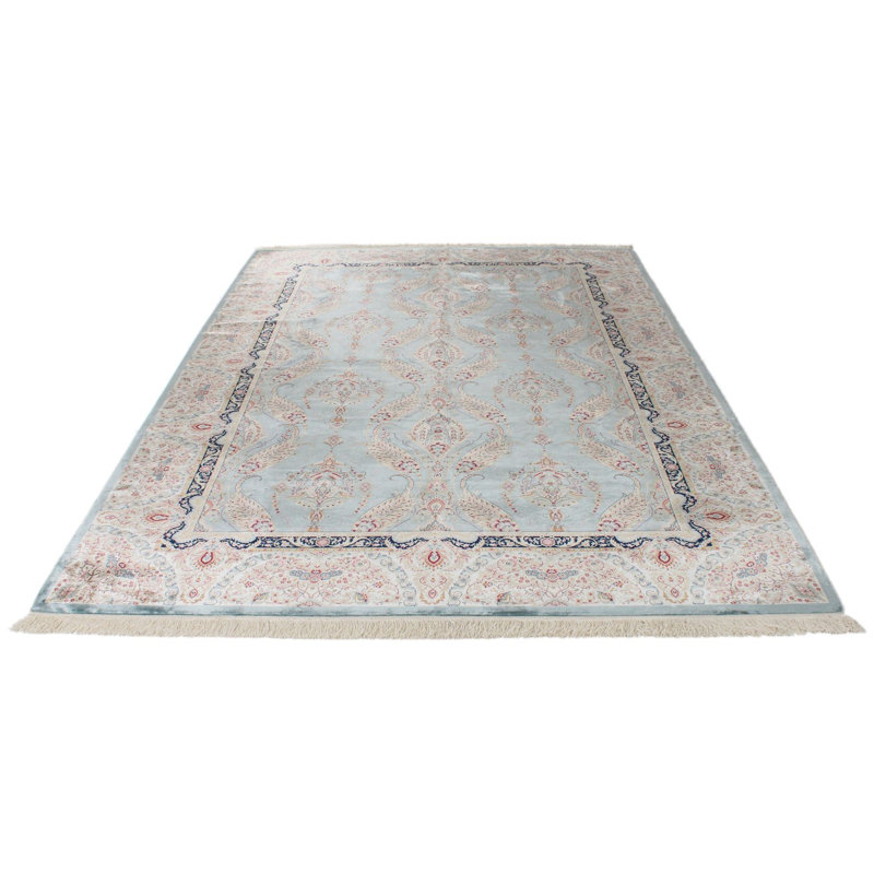 Tapis turc bleu et ivoire 7 x 7 x 7