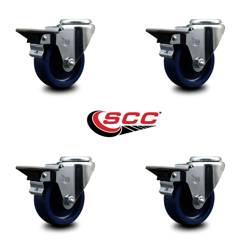 Solid Poly Swivel Bolt Hole Caster with Posi Lock Brake