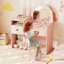 Table de maquillage avec miroir lumineux, tablettes ouvertes et tiroirs de rangement Princess-544934075