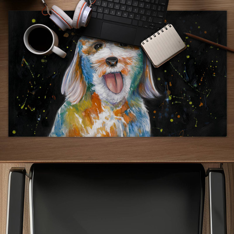 Abstract labradoodle - 14.00"x24.25" Desk mat