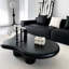 Table basse en forme de nuage de 100 cm de long et 70 cm de large, table centrale noire irrégulière avec 4 pieds épais pour salon