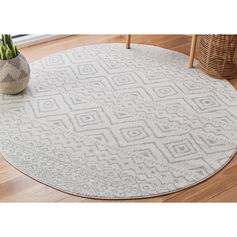 Tapis ivoire / gris clair Sutphin Southwestern, Rond 3 pi