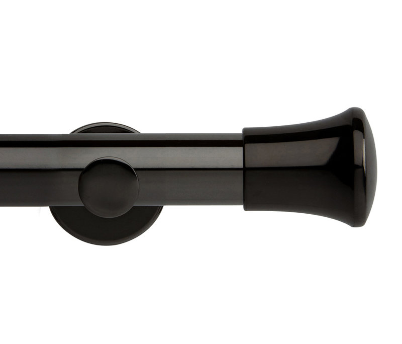 Devota 3.5cm Single Curtain Pole, Black Nickel, 3.5 cm H x 180 cm W
