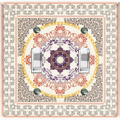 Patterned 2 - Gang Toggle Light Switch Standard Wall Plate