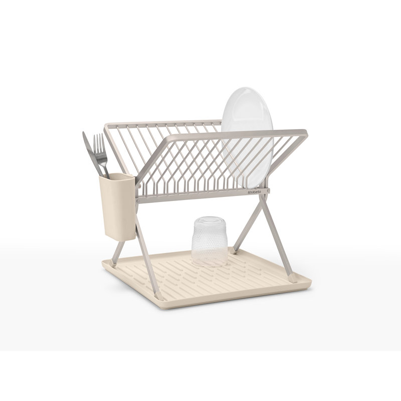 Brabantia SinkSide Foldable Dish Rack - Soft Beige, 27.3" H x 18" W x 5.5" D , Soft Beige